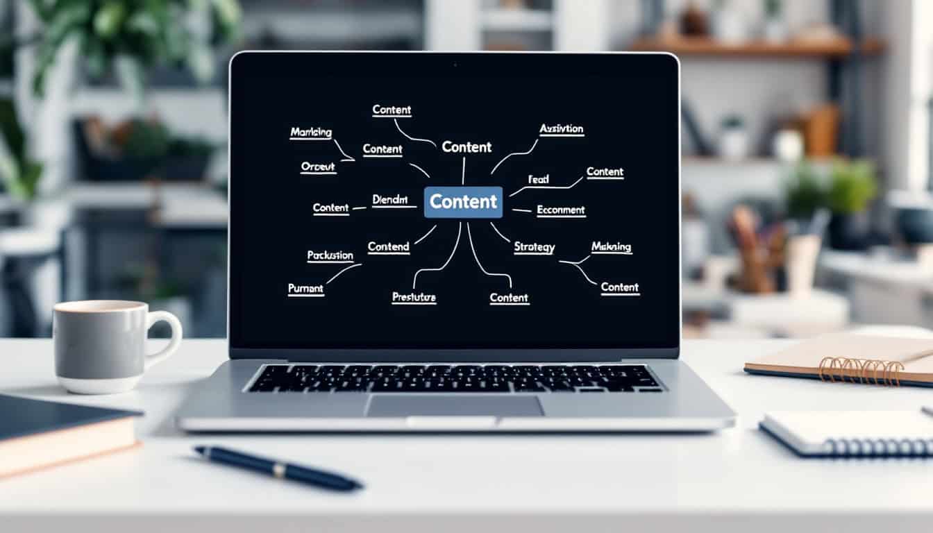 The Role of Pillar Content in Establishing Authority – a visual representation of a content strategy map with interconnected topics