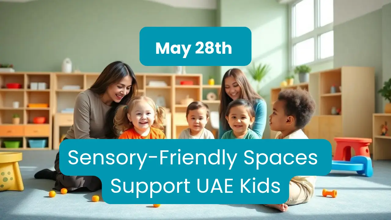 Sensory-friendly learning space in the UAE with smiling children and teachers, supporting inclusion and well-being, featured for UAE News Roundup May 28th.