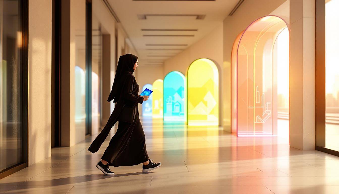 UAE Daily News Roundup 22 August 2025 featured image showing a founder holding a glowing licence card that unlocks multiple free zone gates in a modern Dubai-inspired corridor