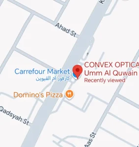 Map showing Convex Optical near Carrefour Umm Al Quwain