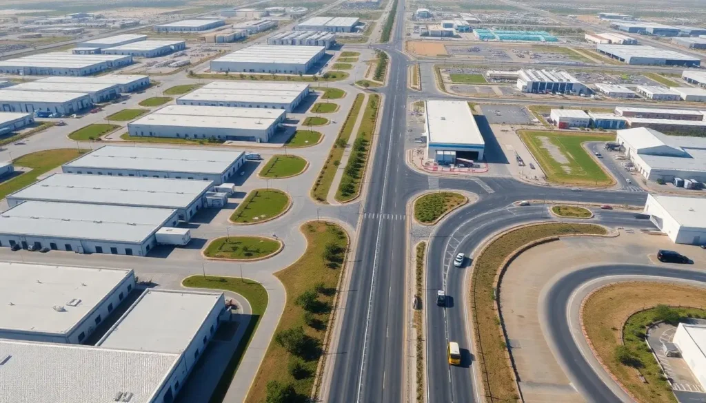 dubai national industries park aerial view
