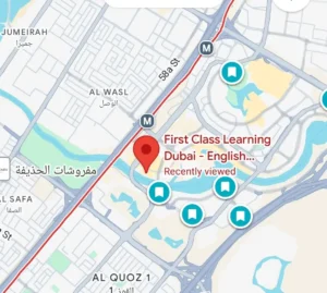 first class learning dubai – english location map