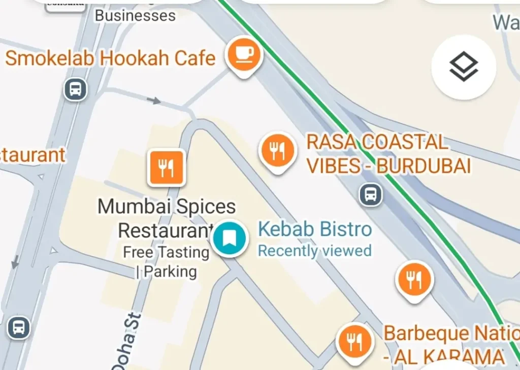 kebab bistro dubai location map