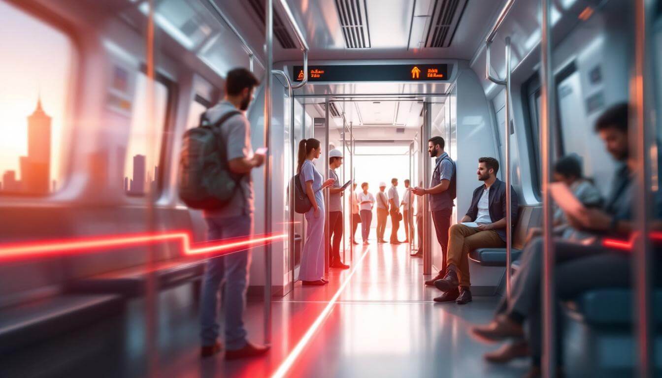 UAE Daily News Roundup 1 September 2025 featured image showing Dubai Metro Red Line carriage with a flowing red ribbon of light symbolising the new direct route easing peak-time crowding