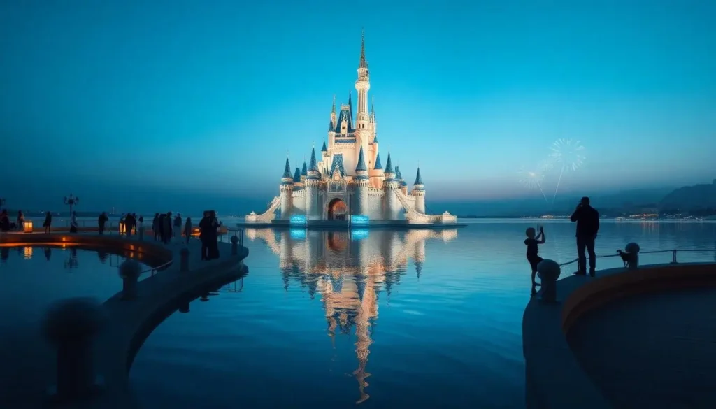 UAE Daily News Roundup 12th September featured image showing a futuristic “castle on water” concept in Abu Dhabi at blue hour with visitors on a boardwalk and subtle Middle Eastern design details