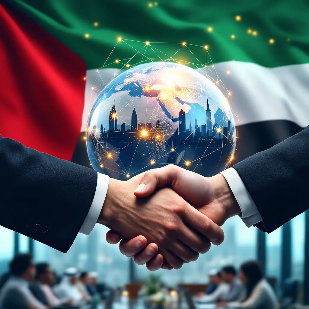 uae flag globe gulf diplomatic meeting