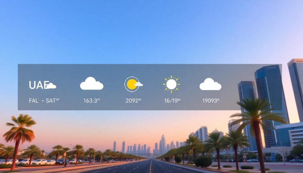 uae golden hour skyline weather forecast