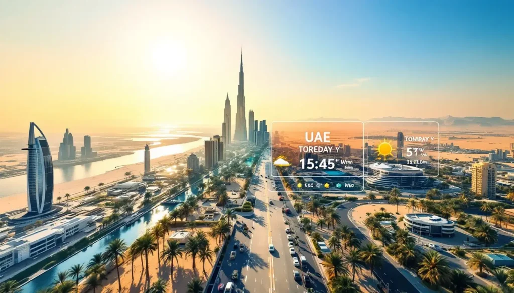 uae weather forecast smart city skyline