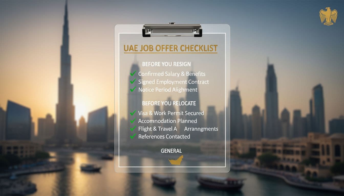 uae job offer checklist before relocating