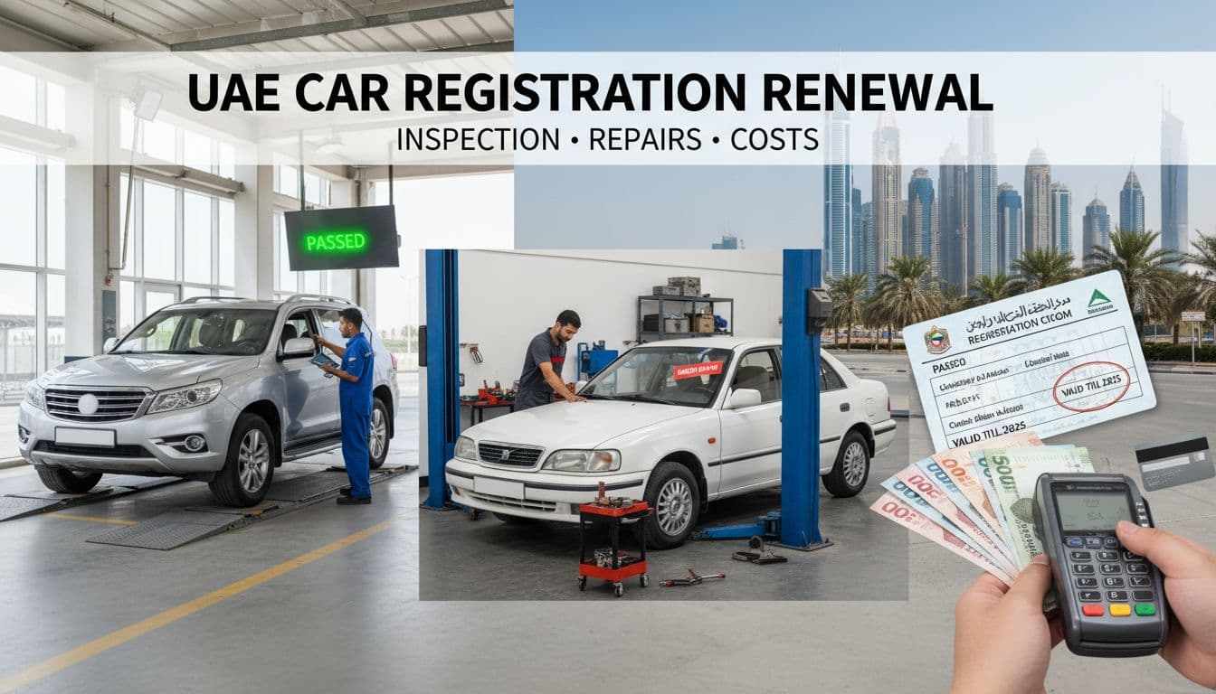 uae car registration renewal inspection costs
