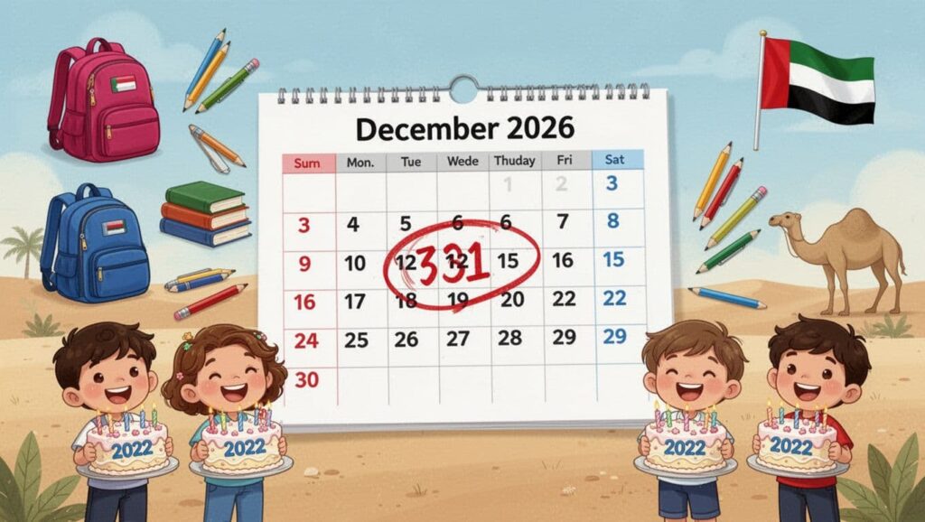 uae december 2026 school calendar circled 31 kids birthday 4556f296