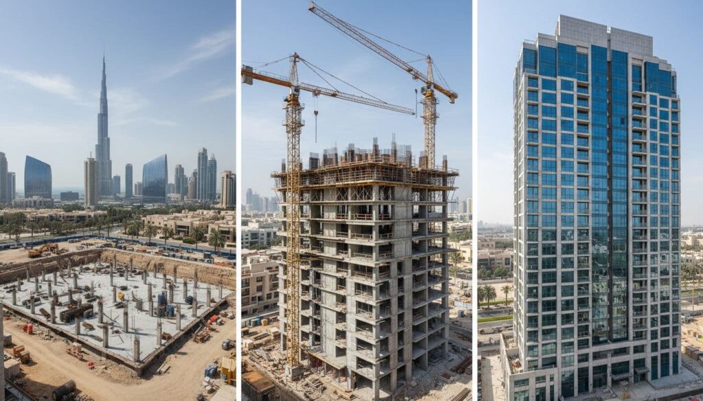dubai high rise construction progress stages 7ab492fe