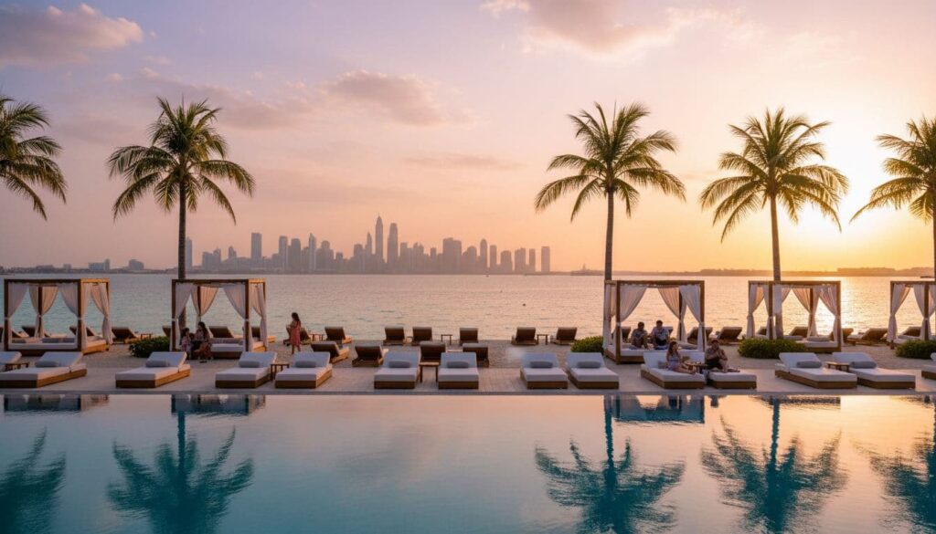 palm jumeirah dubai beach club sunset infinity pool e3d44fe7