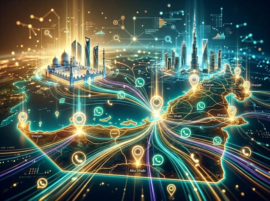 uae business listings glowing map leads