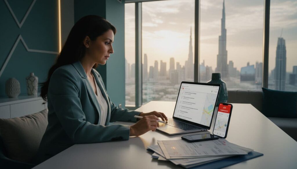 uae business owner reviewing checklist dubai office da0adea0