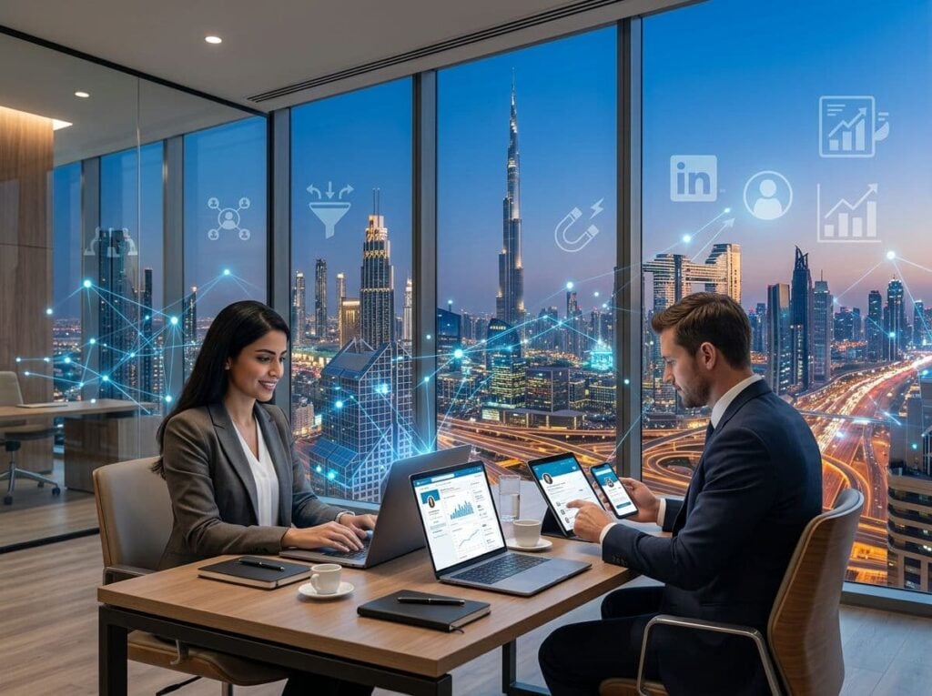 uae sme linkedin lead generation dubai skyline