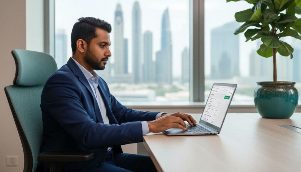 uae business owner configures google business profile dubai office