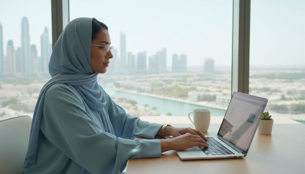 uae business owner optimizing google business profile dubai office