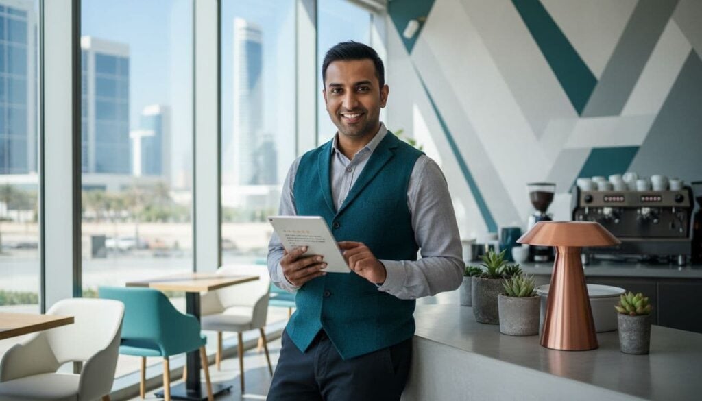 uae restaurant owner checking reviews dubai cafe